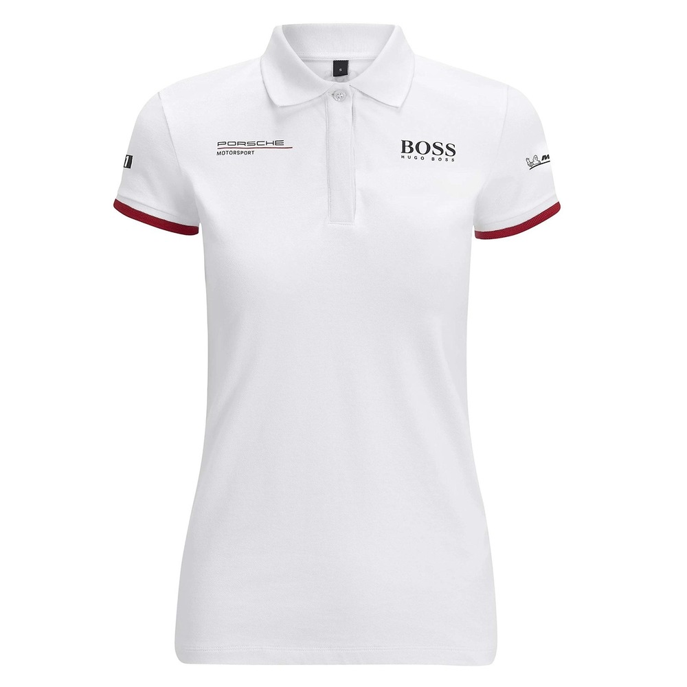 Hugo Boss Porsche Motorsport Women's White Team Polo w/Motorsport Kit, Size XL